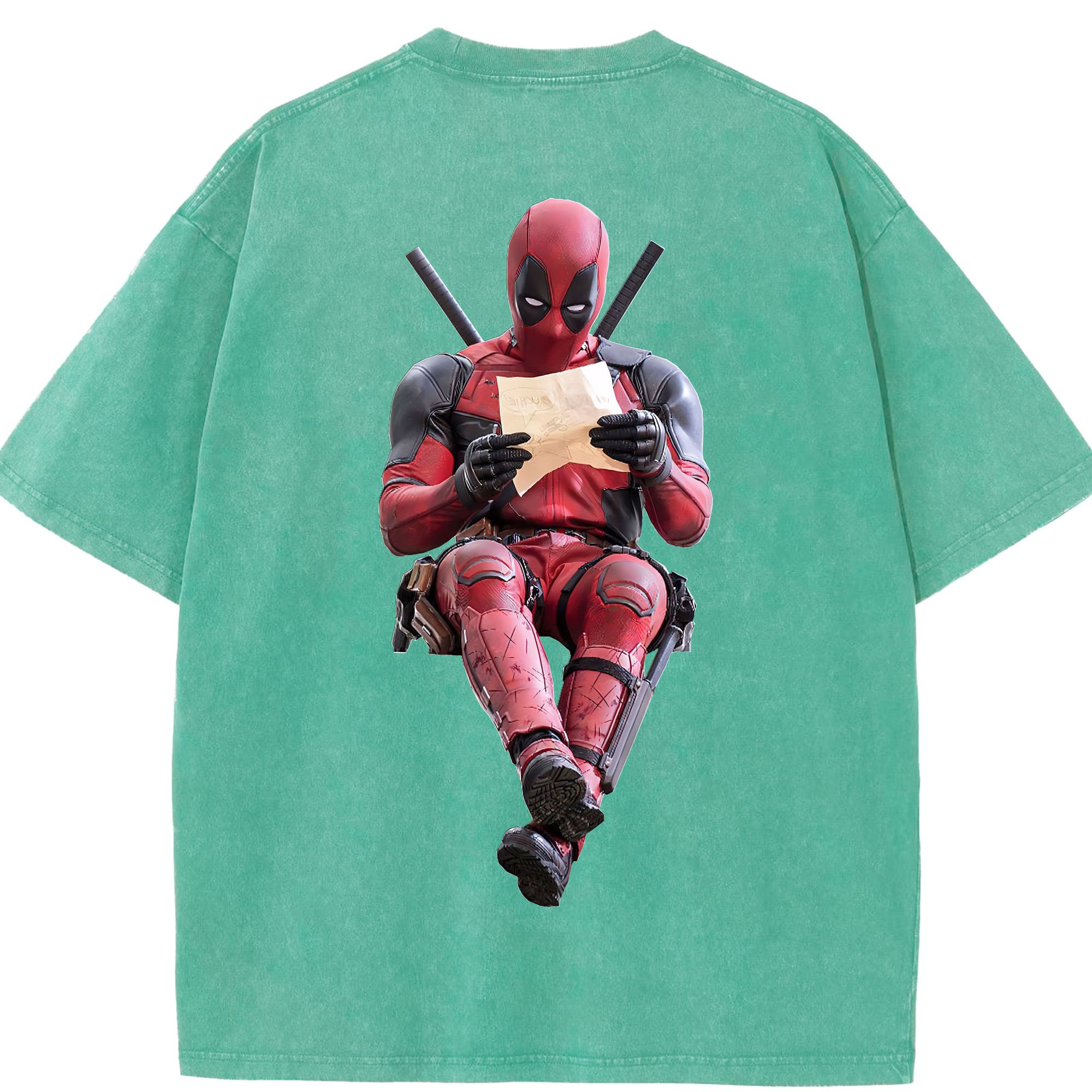 （画像用） Deadpool デッドプール 綿100% ヴィンテージ風 半袖Tシャツ（背面プリント）